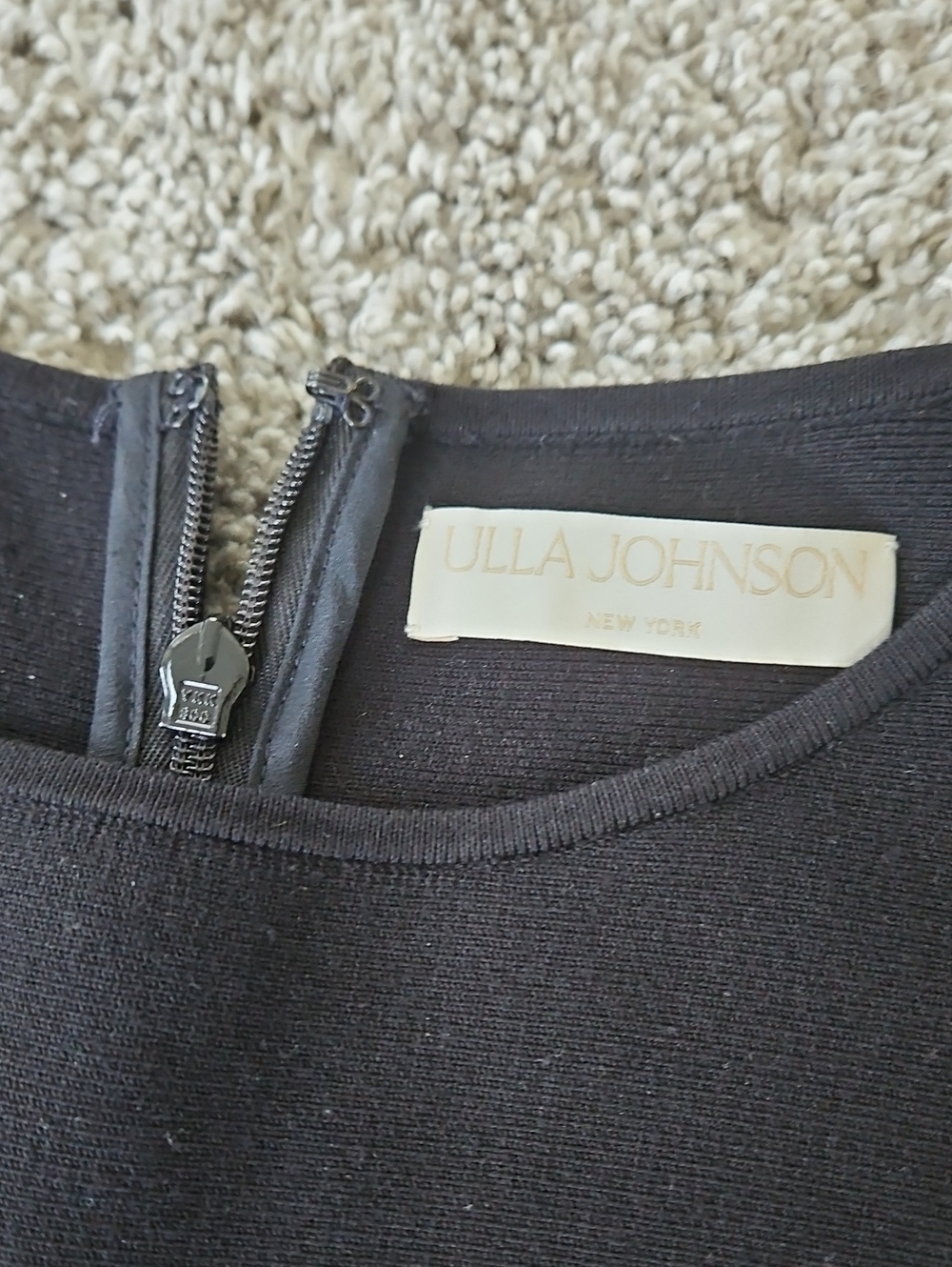 Ulla Johnson Black Crewneck Dress with Back Zip 8 - Picture 10 of 13